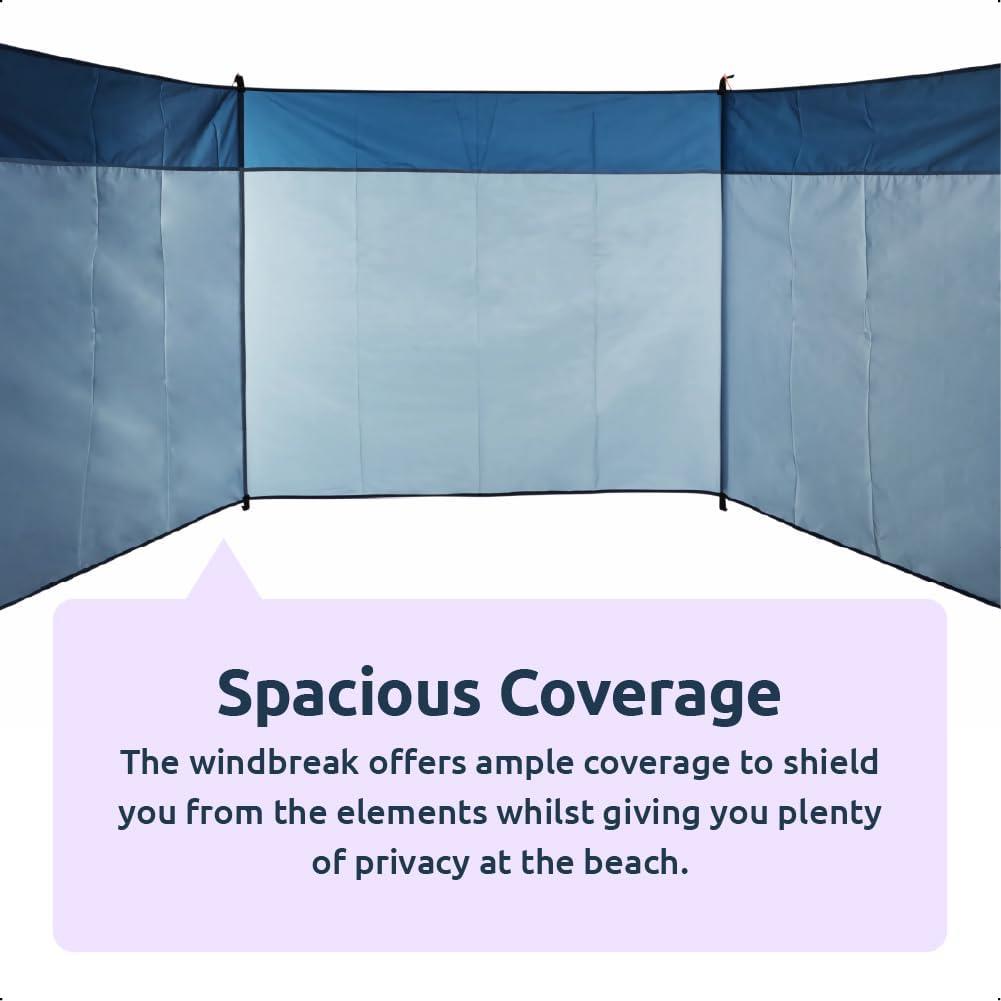 Portable Folding Beach Windbreak with Carry Bag Blue