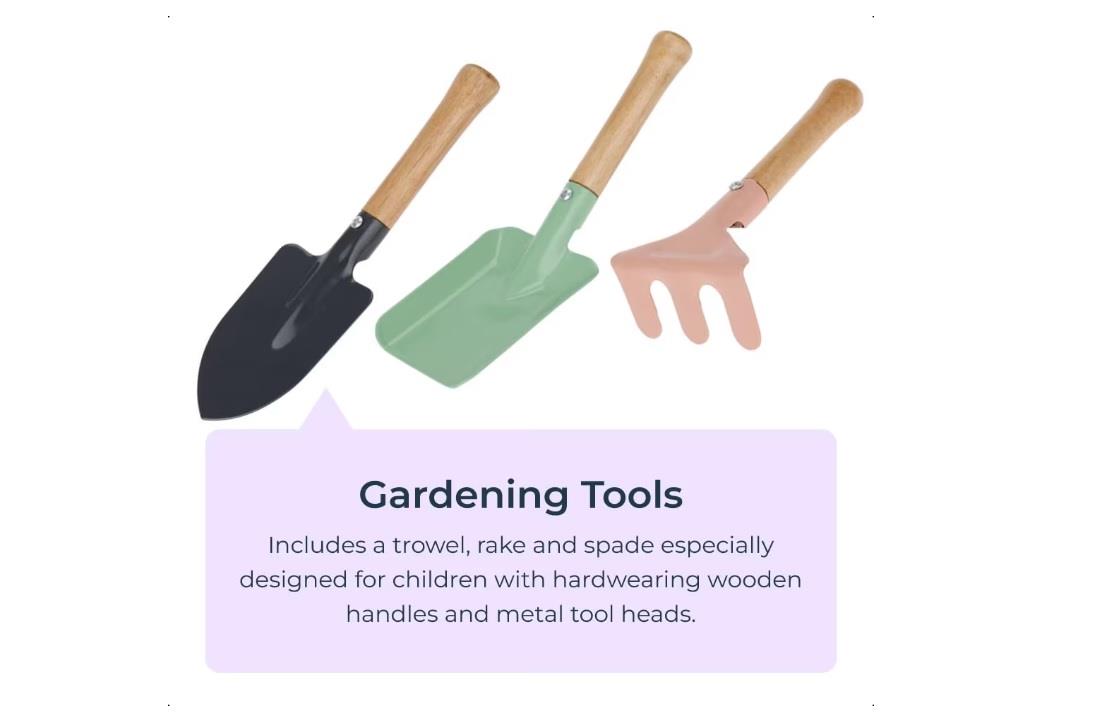 Kids Gardening Set 5pc Wheelbarrrow Spade Rake Spade Gloves