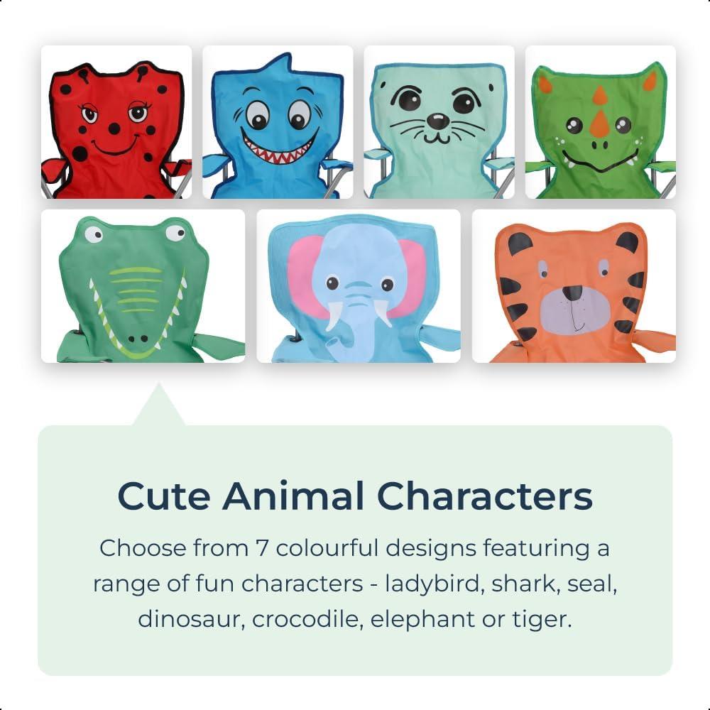Kids Camping Folding Deck Chair Animal Design Garden Outdoor