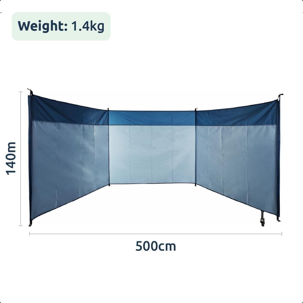 Portable Folding Beach Windbreak with Carry Bag Blue