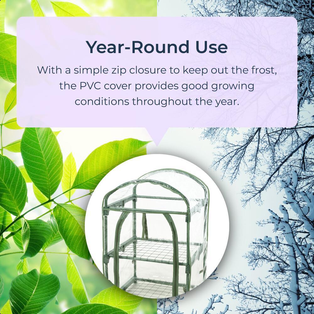 2 Tier Mini PVC Greenhouse Coldframe Outdoor Garden