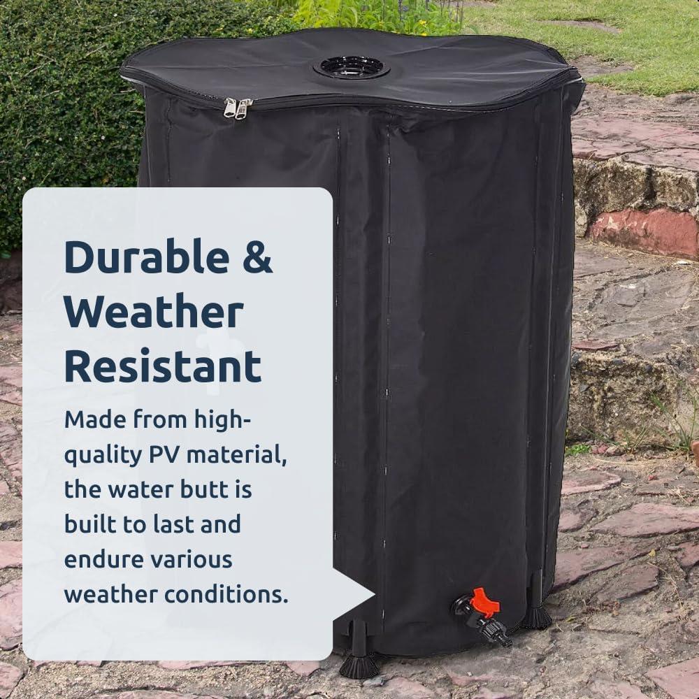 250L Collapsible Water Butt with Tap & Hose Connector