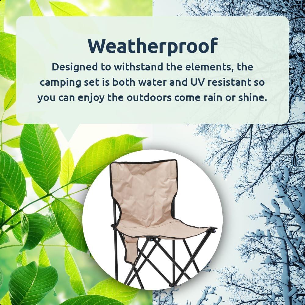 Lightweight Folding Camping Set - 2 Chairs & Table with Bag