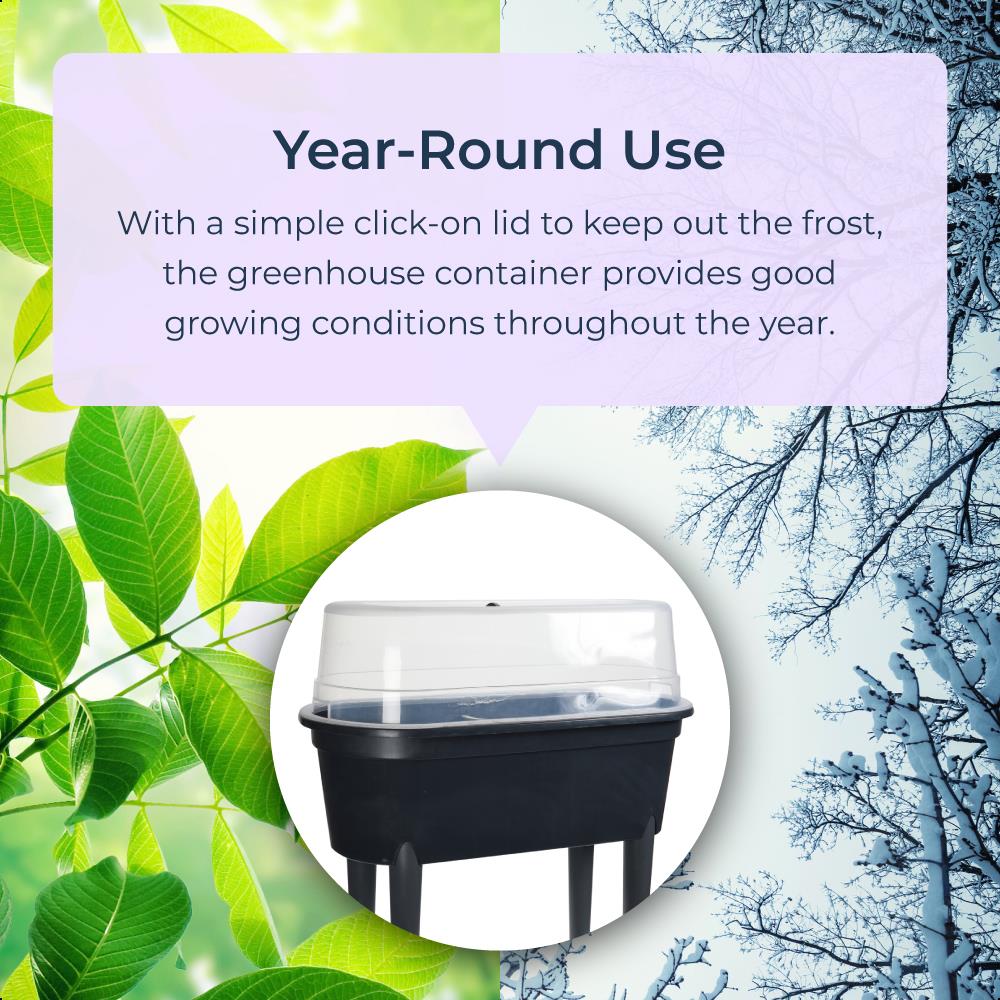 Mini Propagator Raised Planter Garden Outdoor Dark Grey