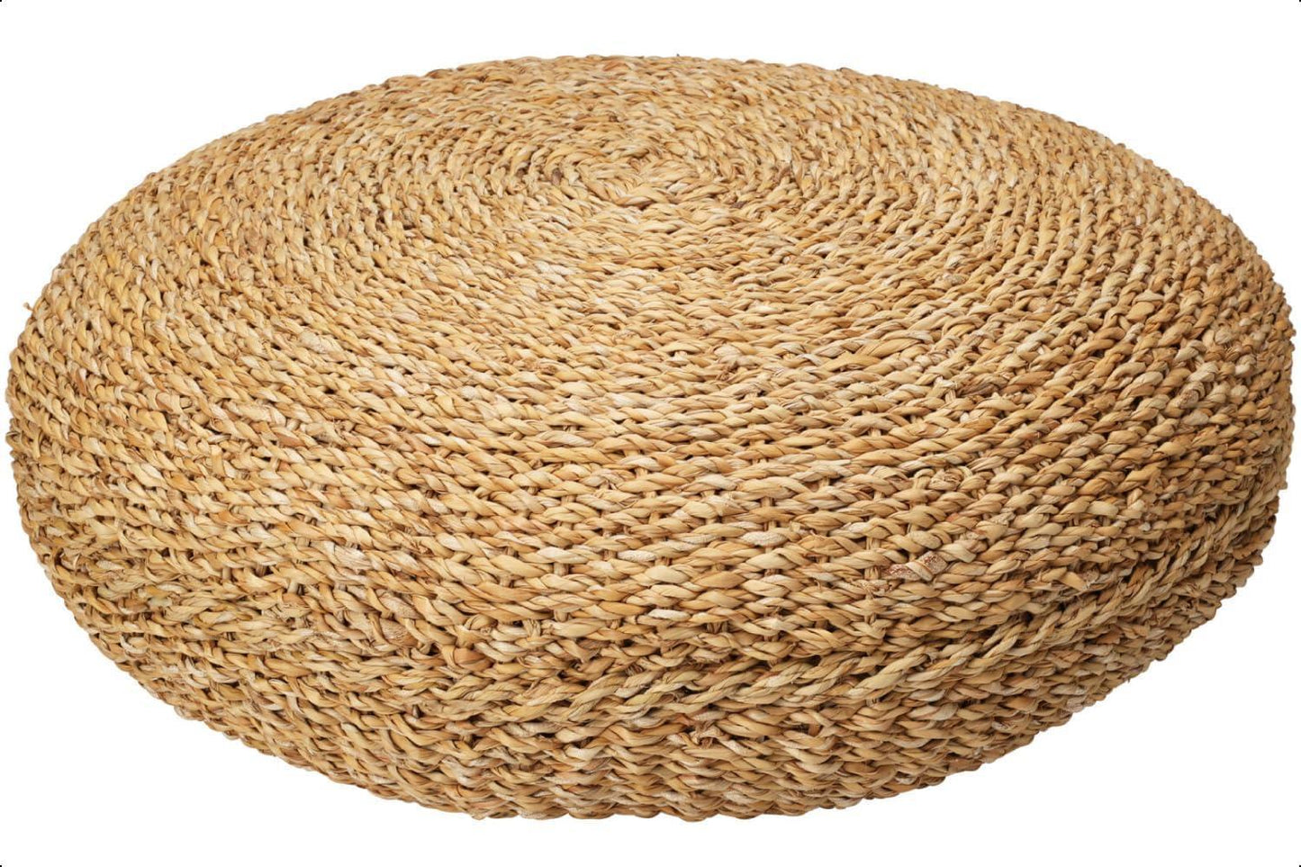 Braided Jute Pouffe Foot Stool Natural/Brown Square Round