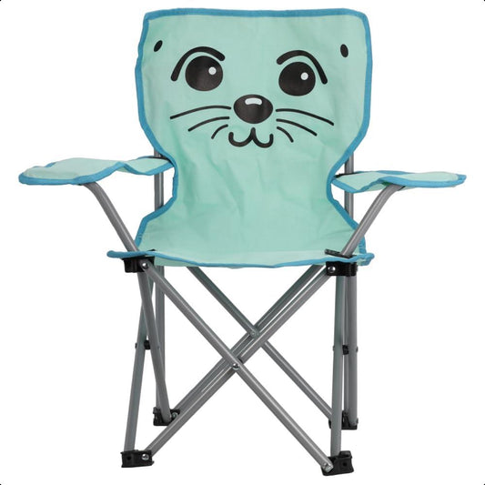 Kids Folding Deck Chair Green Sealion Design Garden Camping Outdoors