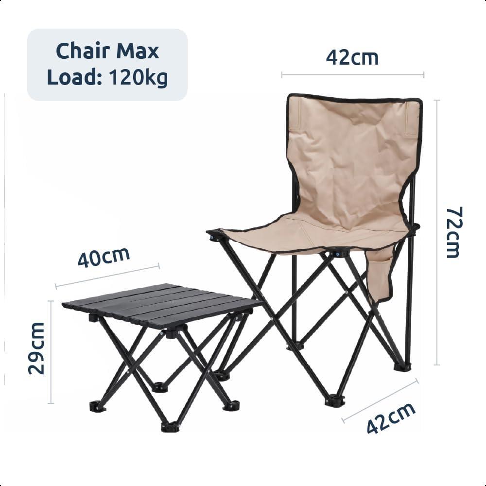 Lightweight Folding Camping Set - 2 Chairs & Table with Bag