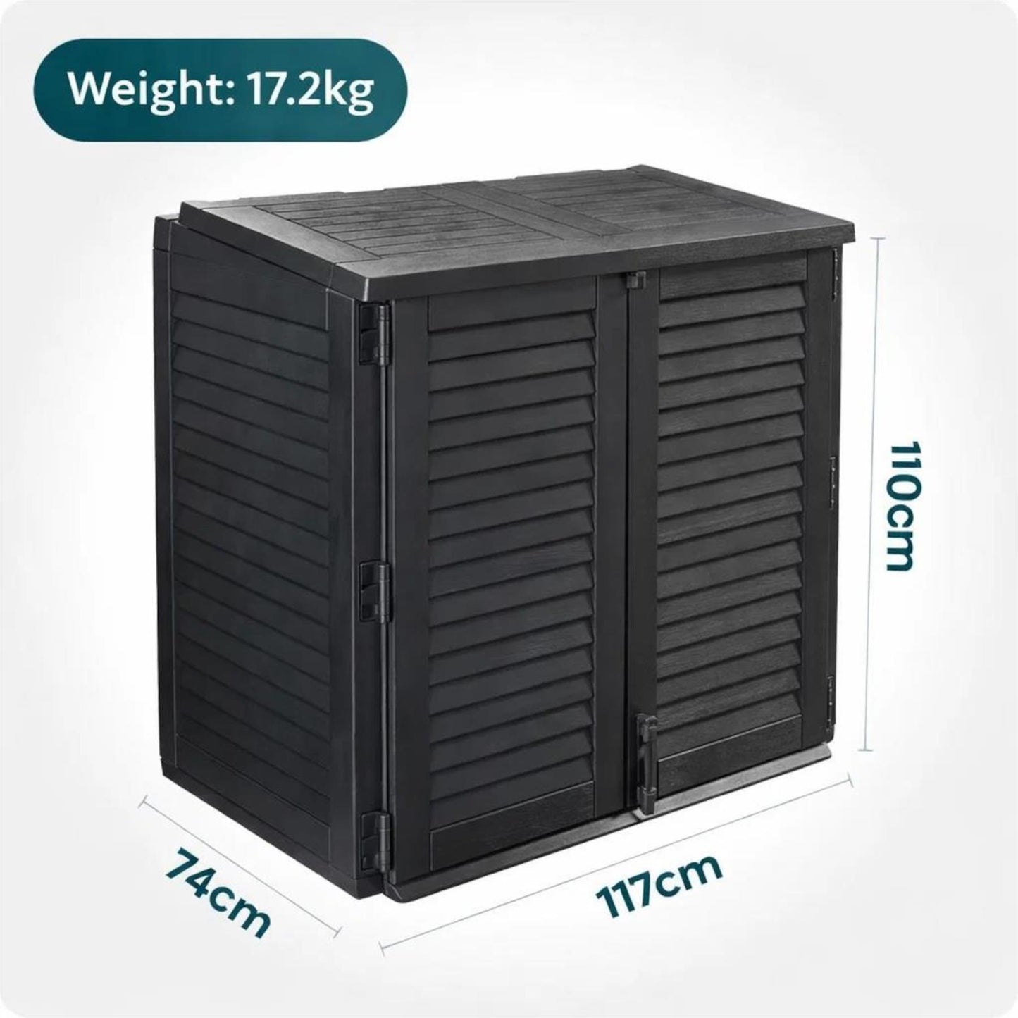 Extra-Large Outdoor Storage Shed 780L - 2 Door