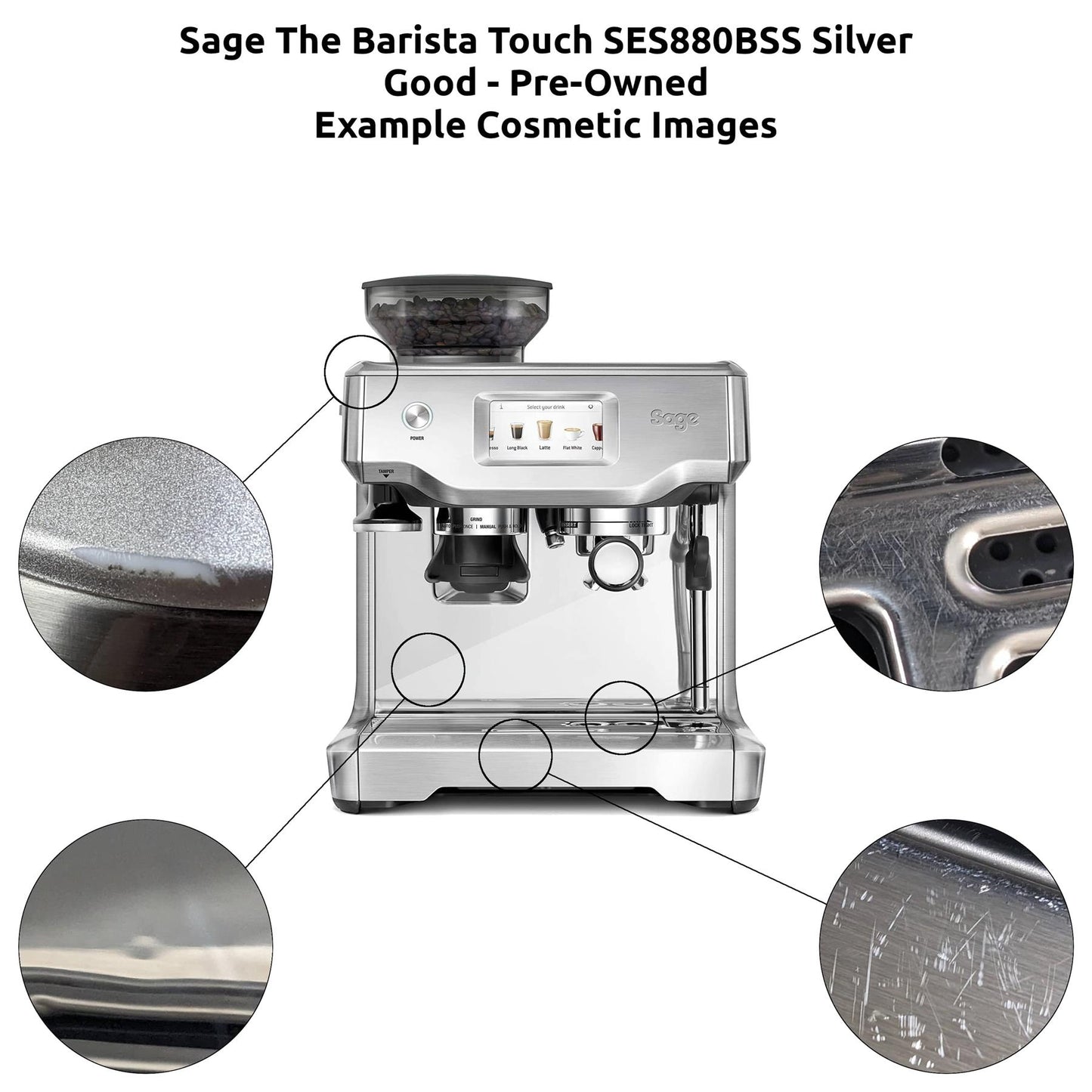 Sage The Barista Touch SES880 Coffee Machine Silver/Black