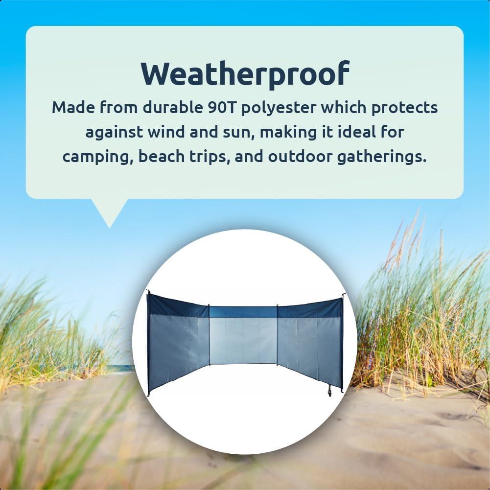 Portable Folding Beach Windbreak with Carry Bag Blue