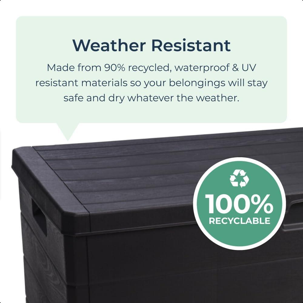 Large Garden Box 340L Plastic Outdoor Weatherproof Storage