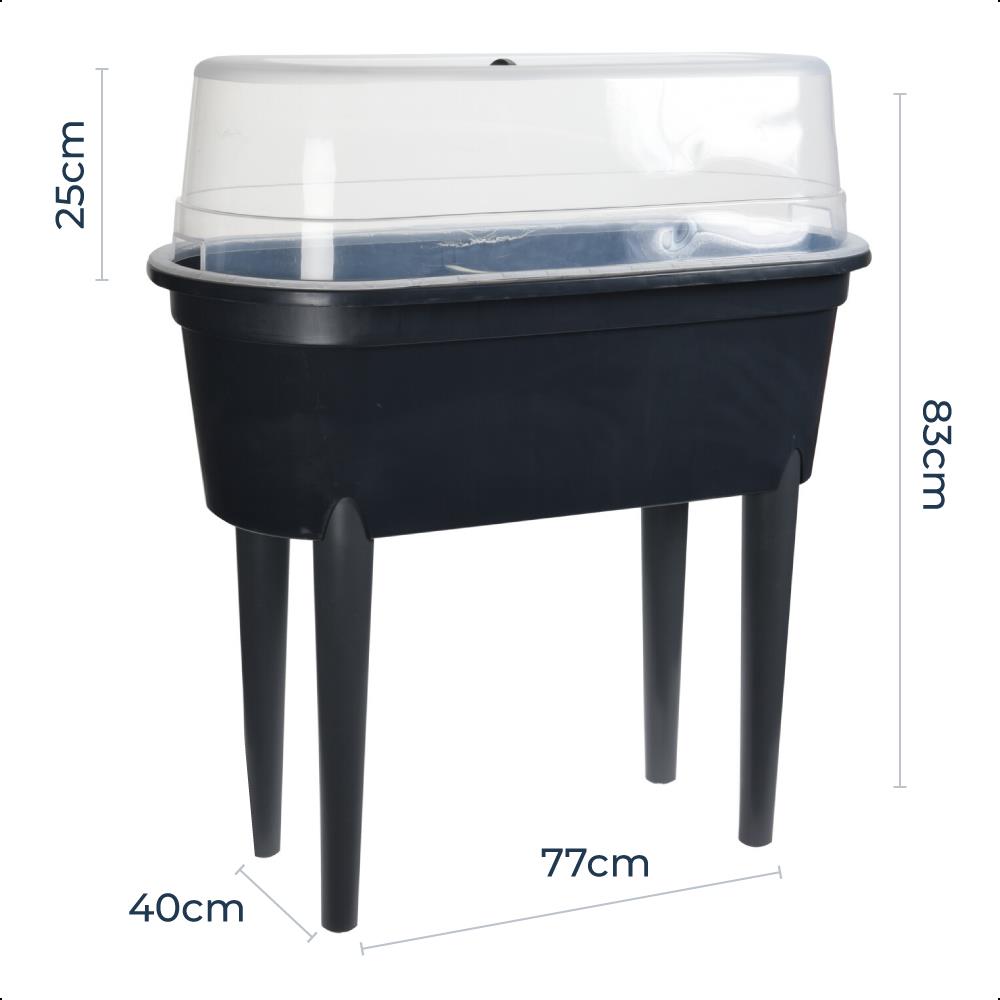 Mini Propagator Raised Planter Garden Outdoor Dark Grey