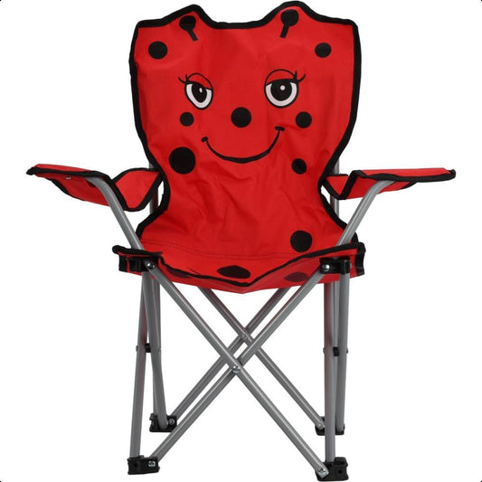 Kids Folding Deck Chair Red Ladybird Design Garden Camping Outdoors