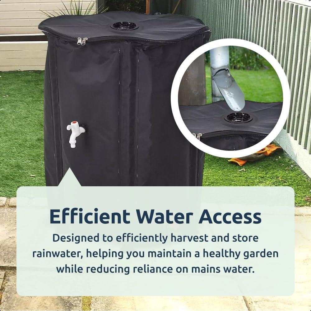 250L Collapsible Water Butt with Tap & Hose Connector