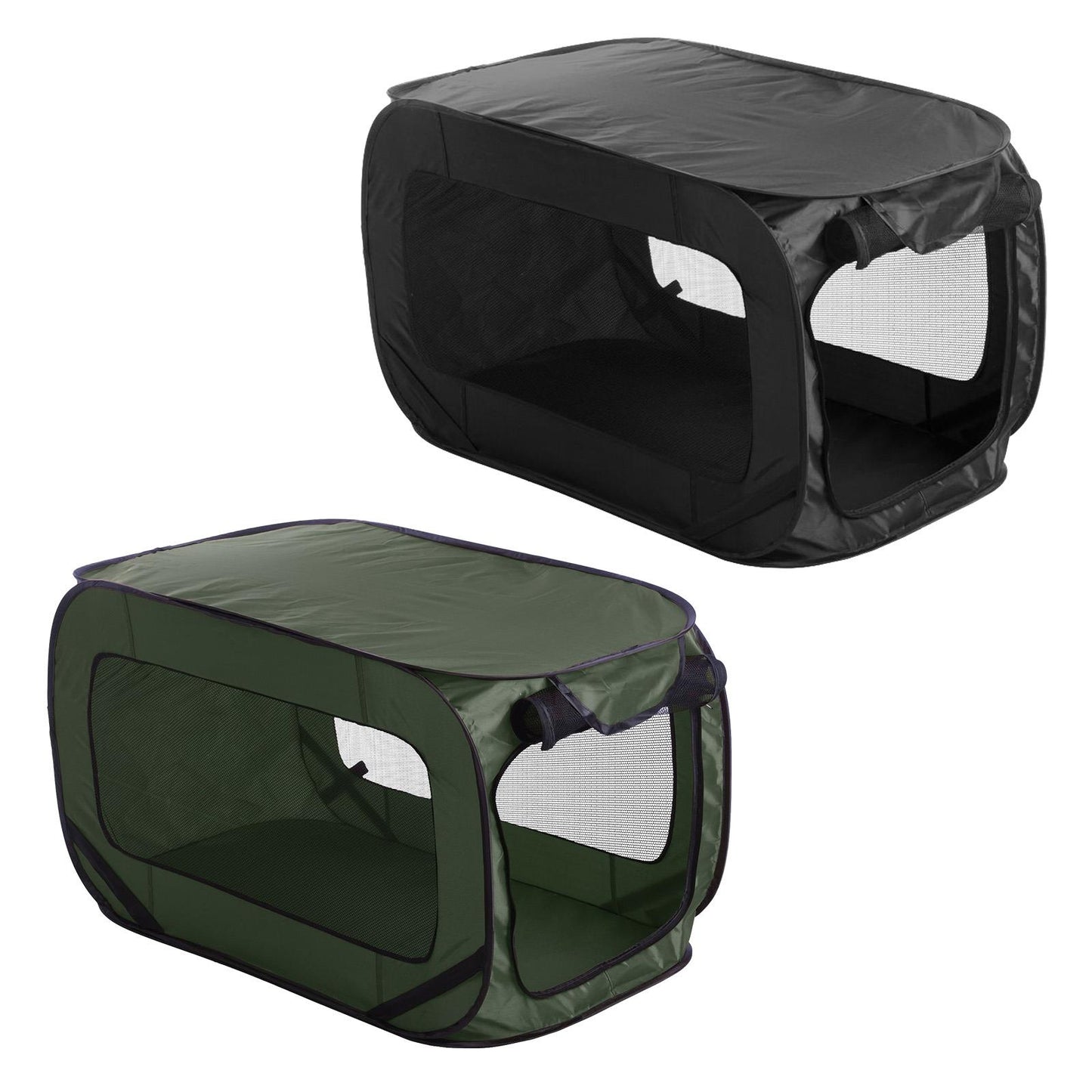 Collapsible Travel Cage For Dogs & Cats Nylon Black Or Green
