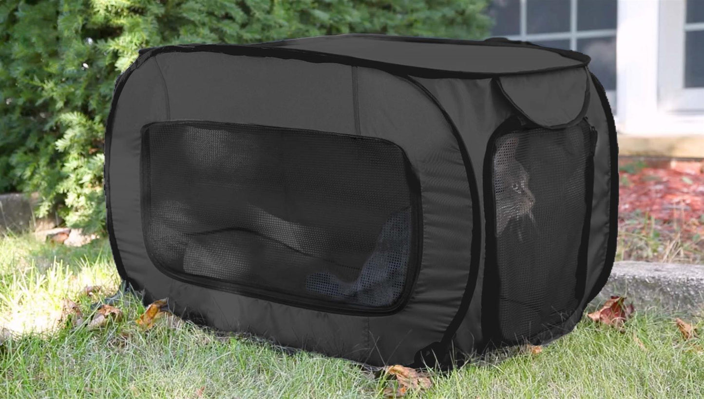 Collapsible Travel Cage For Dogs & Cats Nylon Black Or Green