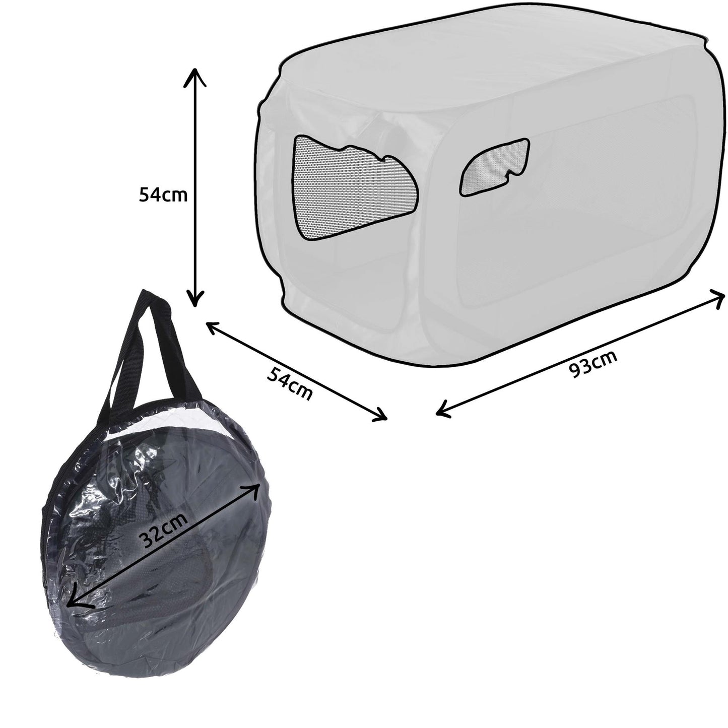 Collapsible Travel Cage For Dogs & Cats Nylon Black Or Green