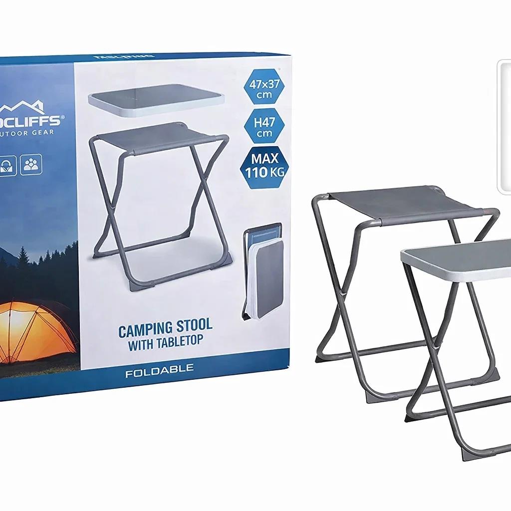 2-in-1 Camping Stool with Tabletop