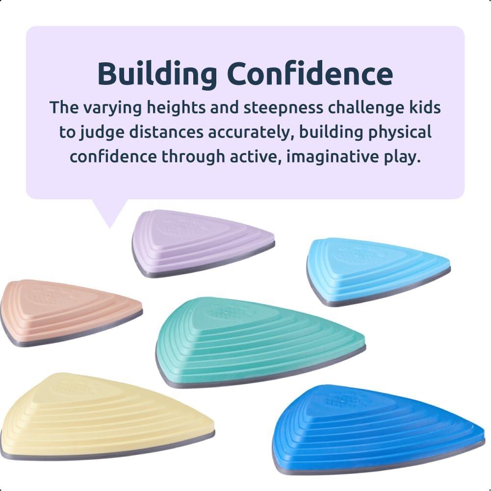 6pc Kids River Stepping Stones Non-Slip Balance Play