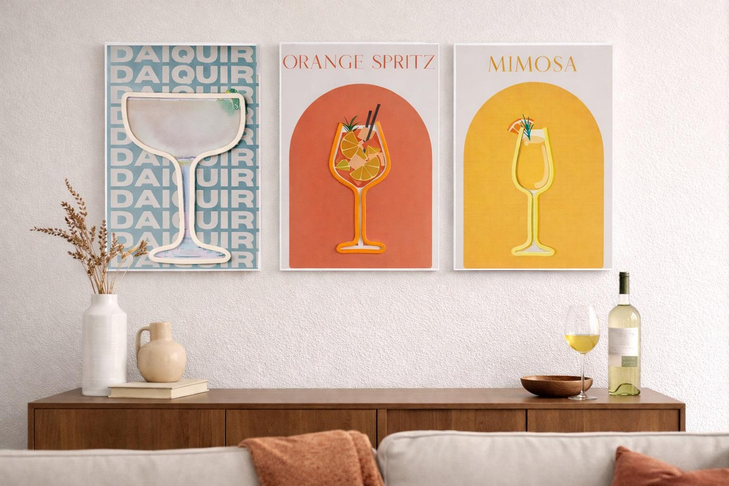 Neon LED Cocktail Wall Art Set (3 Designs)