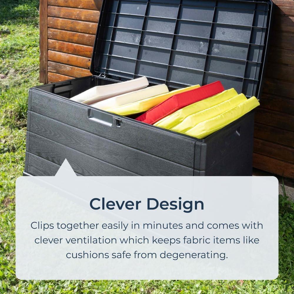 336L Large Outdoor Garden Plastic Storage Box Container