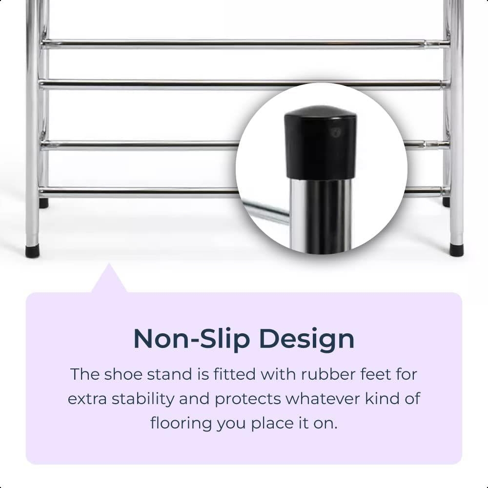 3 Tier Extendable Shoe Organiser Storage Rack Metal