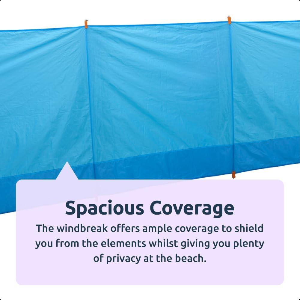 Portable Folding Beach Windbreak with Carry Bag Blue