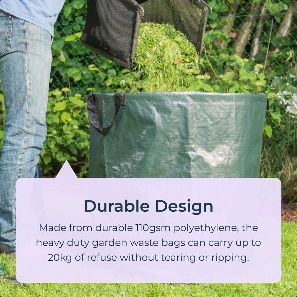 idooka Garden Waste Bag Heavy Duty 270L Reusable Green