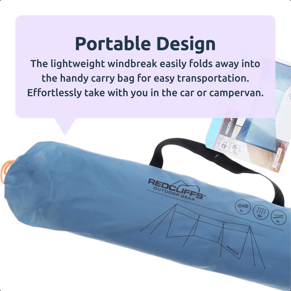 Portable Folding Beach Windbreak with Carry Bag Blue