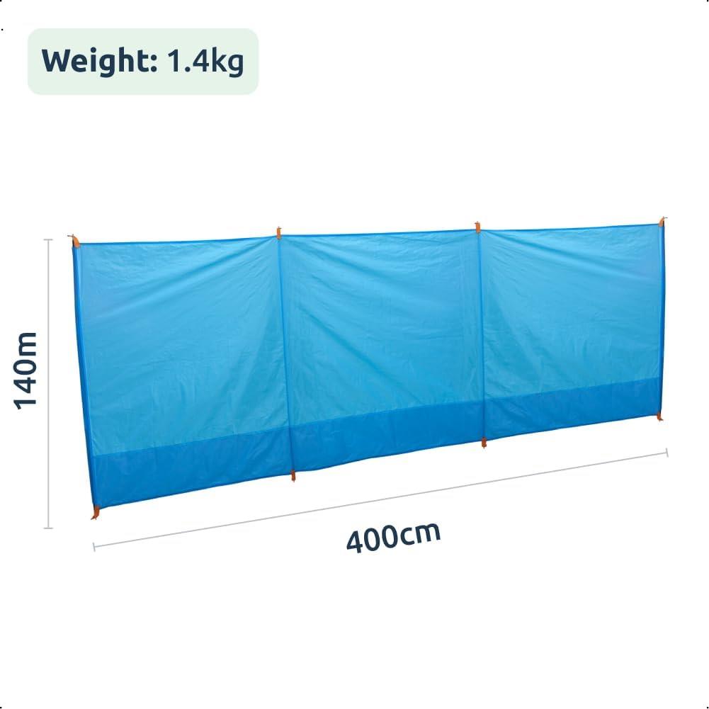 Portable Folding Beach Windbreak with Carry Bag Blue