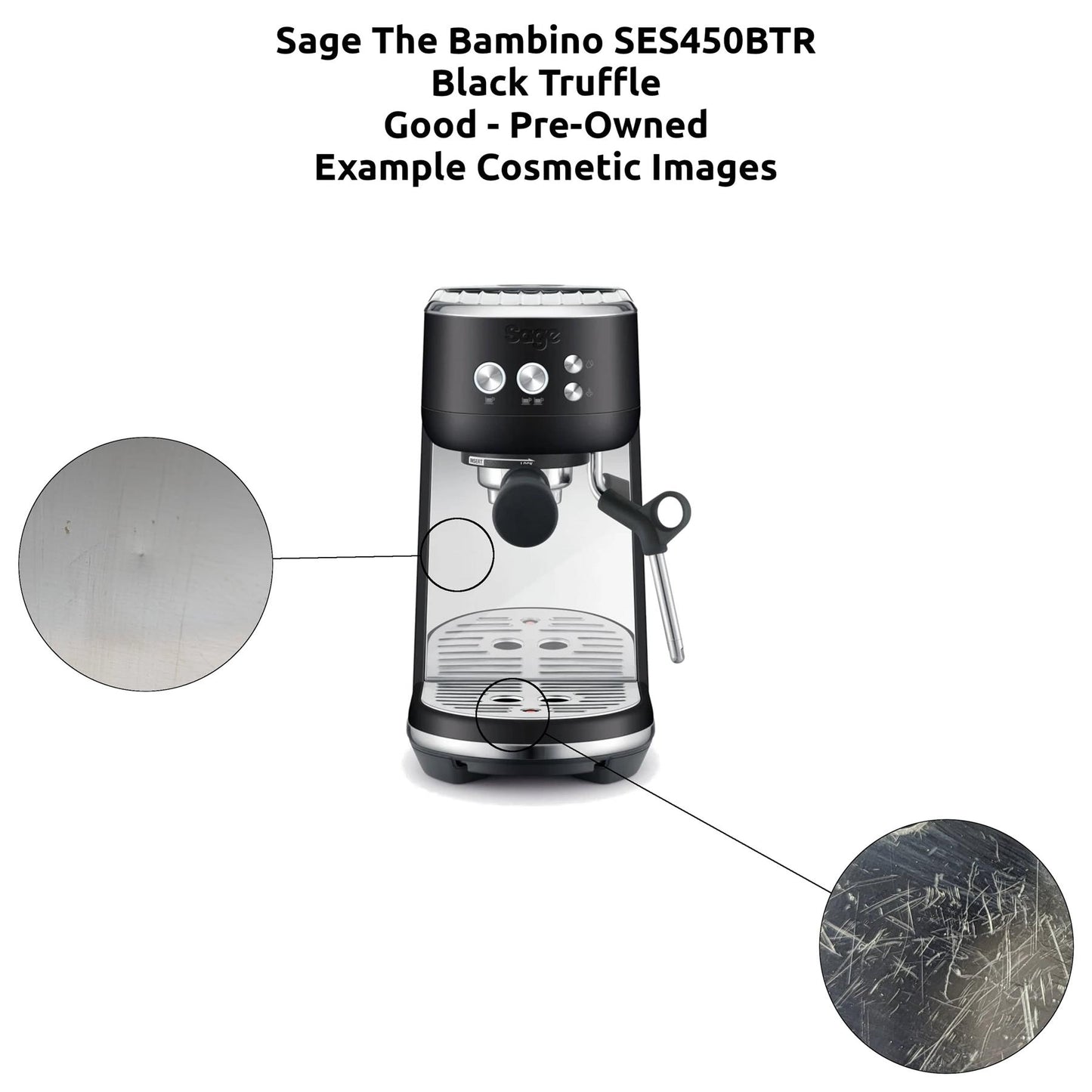 Sage The Bambino SES450 Coffee Machine Silver/Black