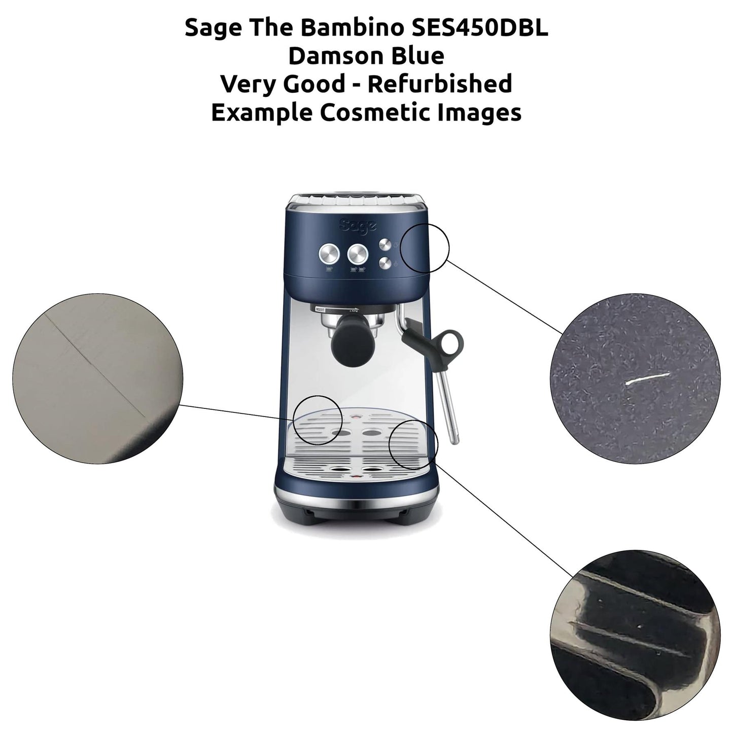 Sage The Bambino SES450 Coffee Machine Silver/Black