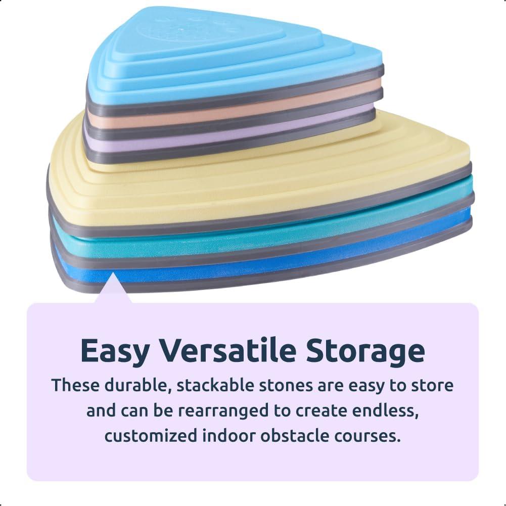 6pc Kids River Stepping Stones Non-Slip Balance Play