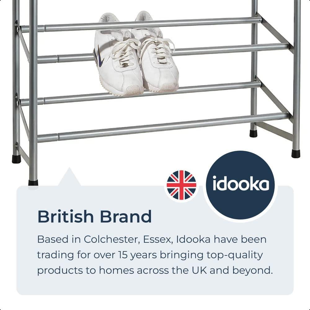 3 Tier Extendable Shoe Organiser Storage Rack Metal