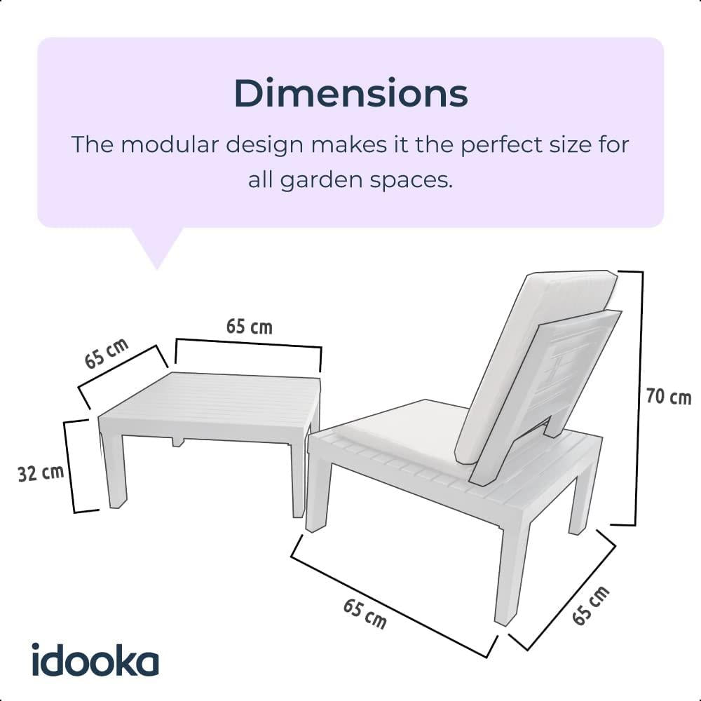 Modular Corner Garden Furniture Set 4 Chairs Plus Table