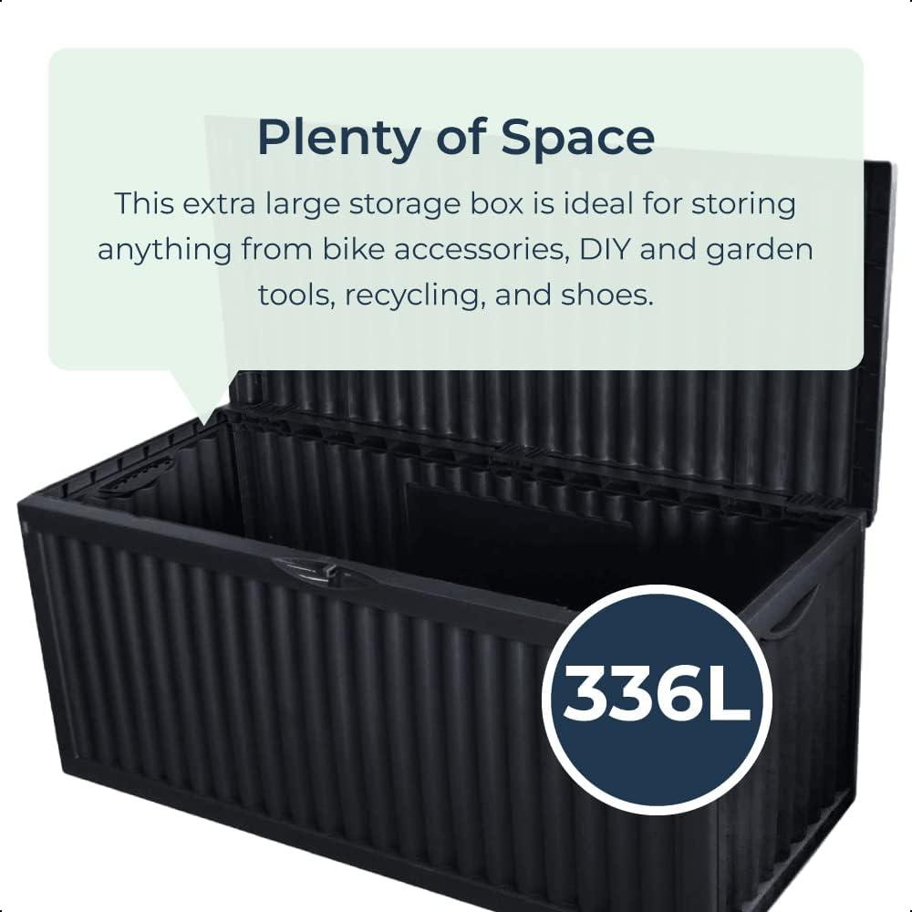 336L Large Outdoor Garden Plastic Storage Box Container