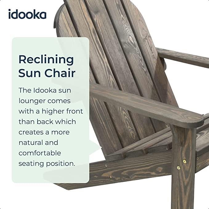 Adirondack Chair Sun Lounger Wooden Garden Furniture
