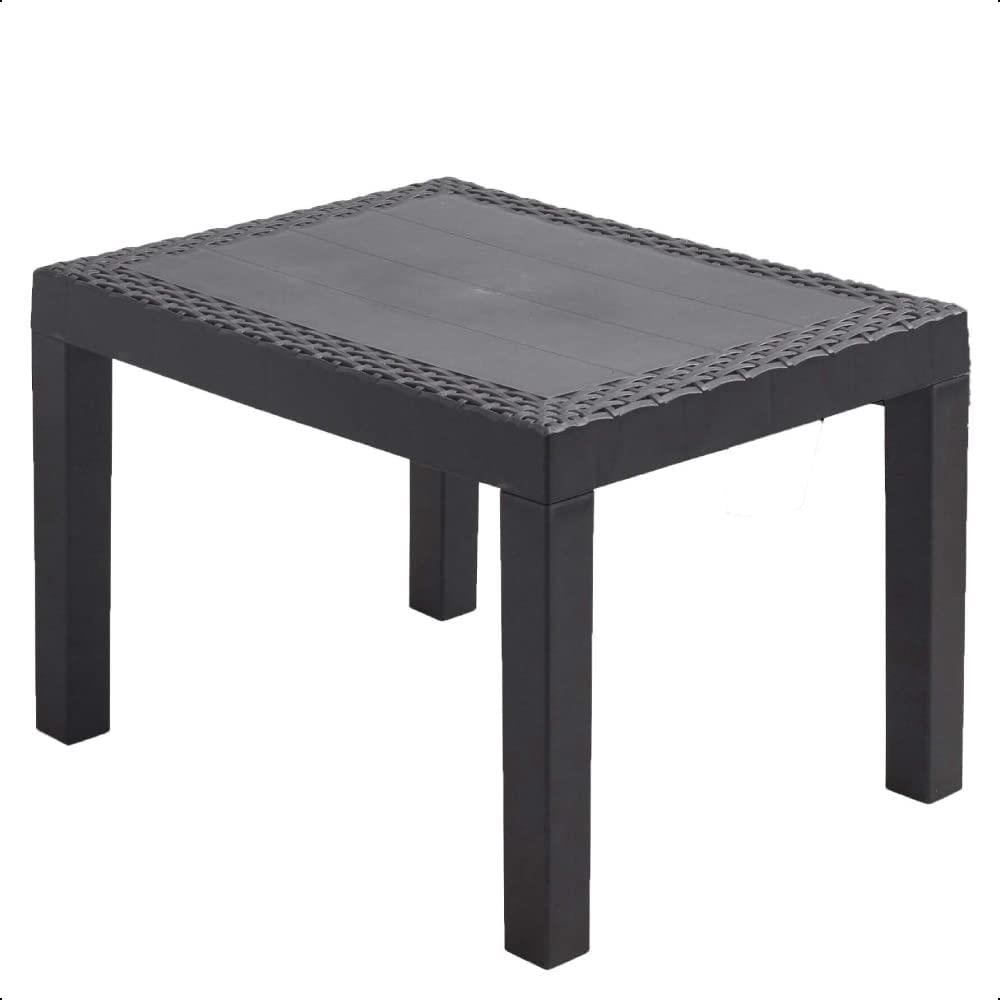 Plastic Rattan Garden Coffee Table Grey Outdoor Furniture