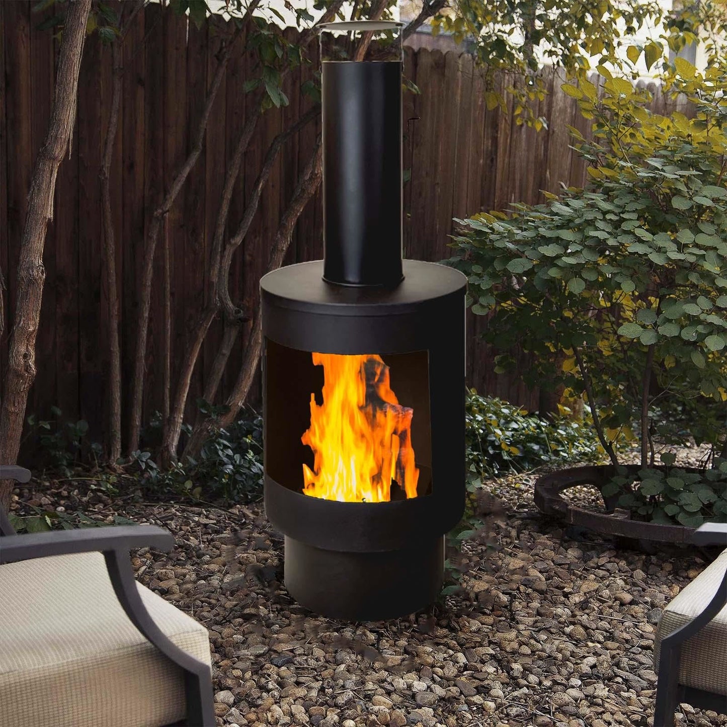 Outdoor Garden Chiminea Patio Heater Fire Pit Wood Burner