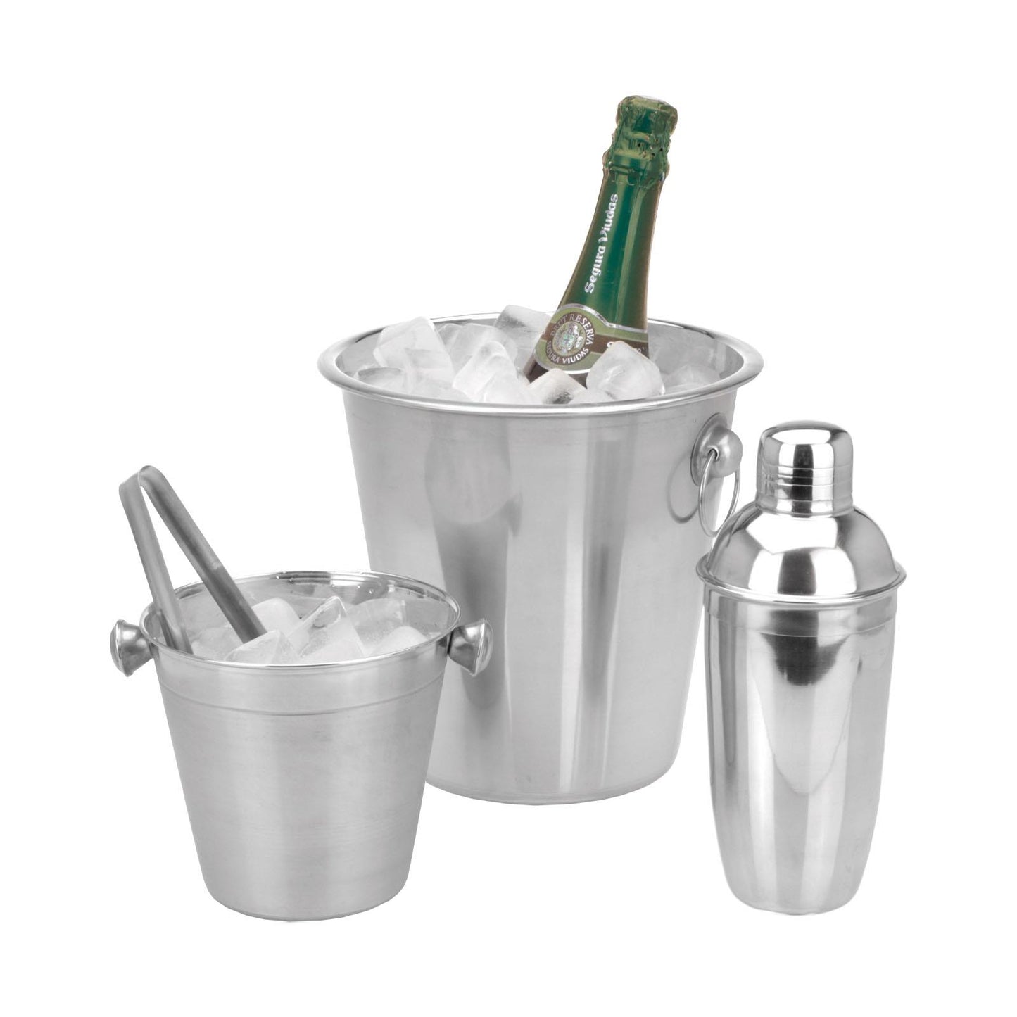 4 Piece Cocktail Making Shaker Champagne Bucket Tongs