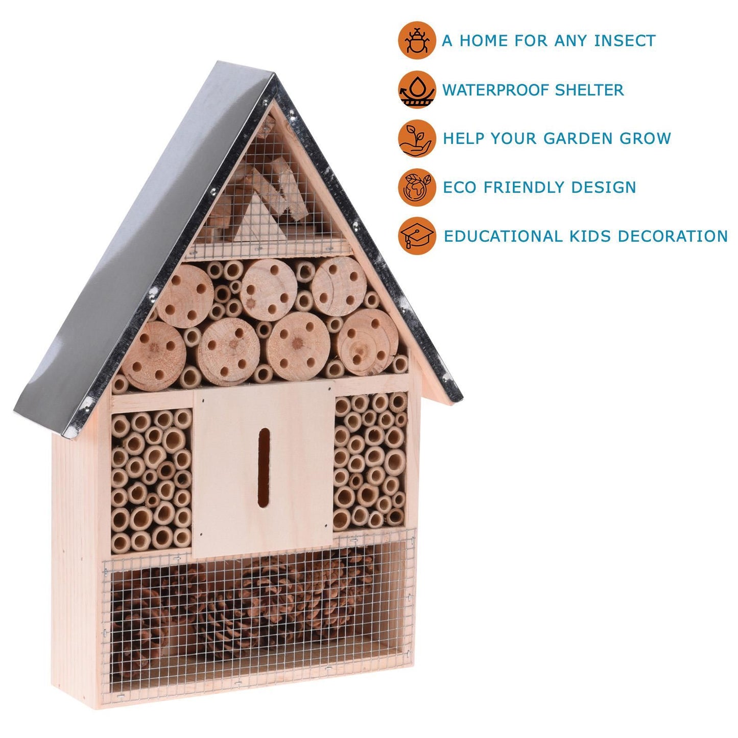 Wooden Insect Bug Hotel Habitat Eco-Friendly Garden Shelter