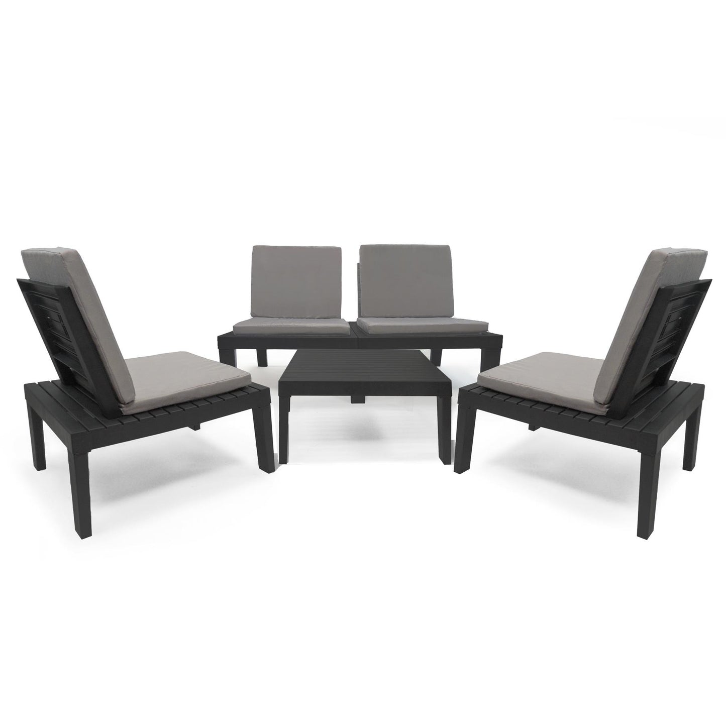 Modular Corner Garden Furniture Set 4 Chairs Plus Table