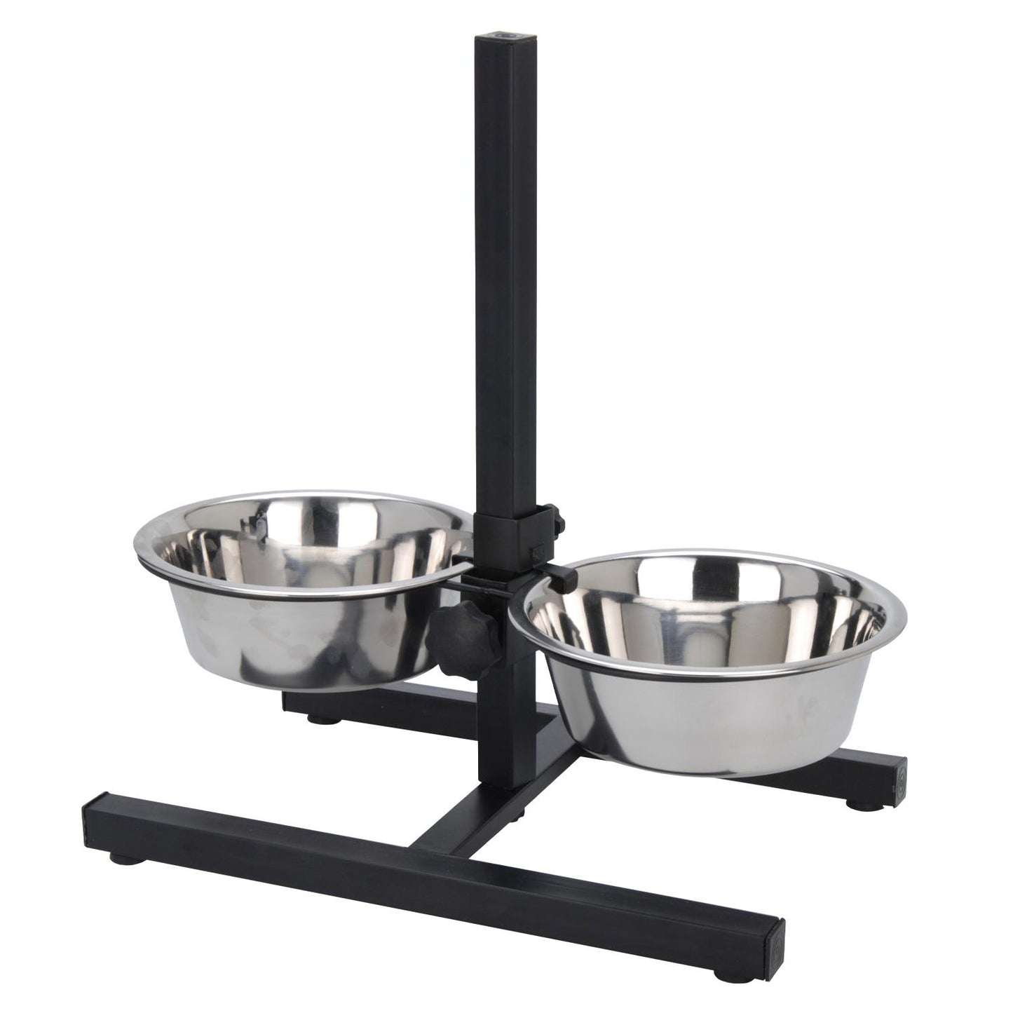 2 Adjustable Large Raised Stainless Steel Dog Bowls