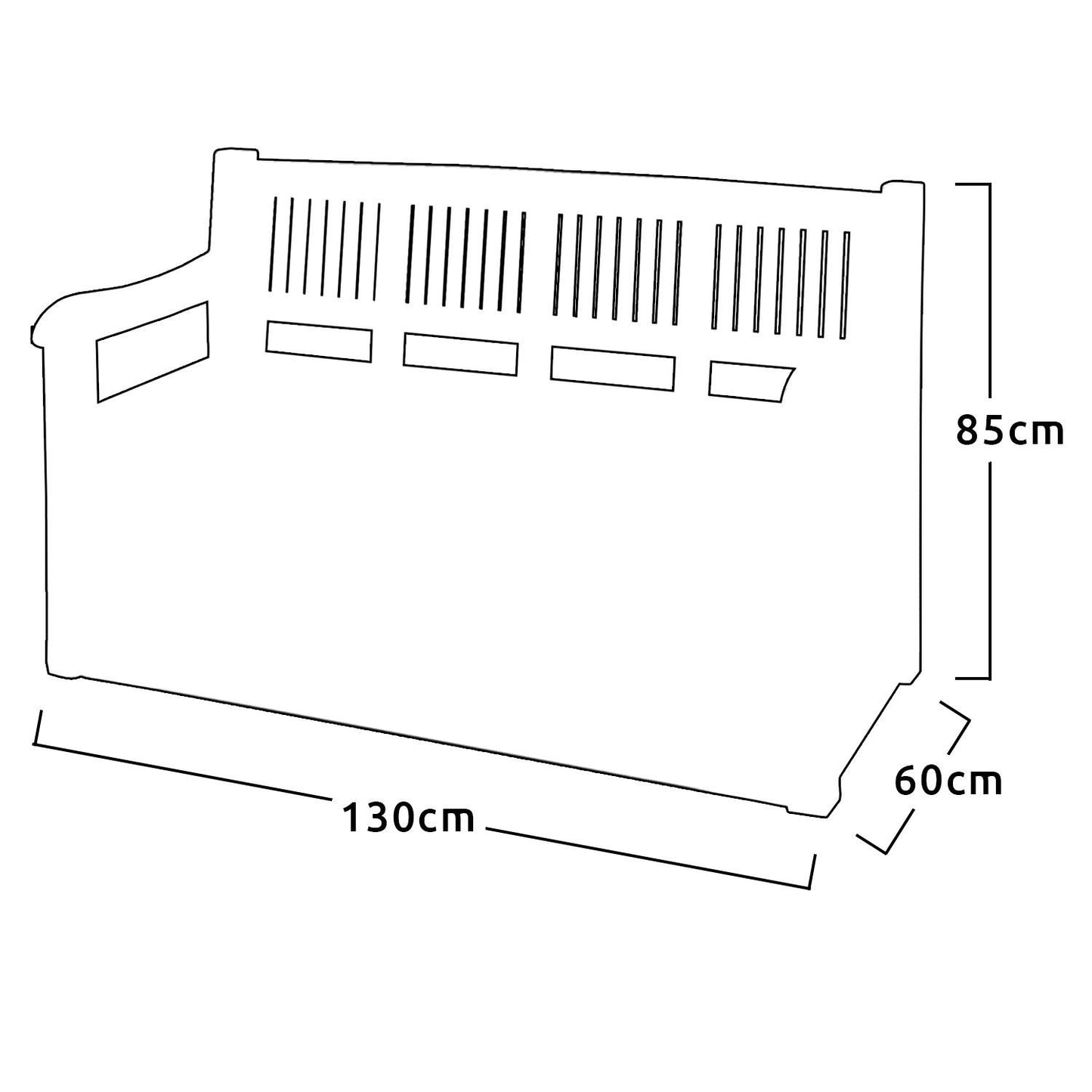 Outdoor Waterproof Garden Seat Bench Storage Box Plastic Container Grey 280L