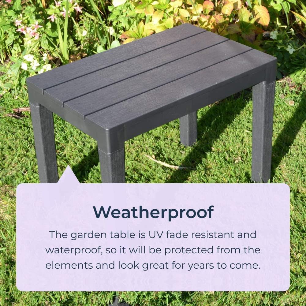 Plastic Garden Coffee Table Anthracite Outdoor Furniture