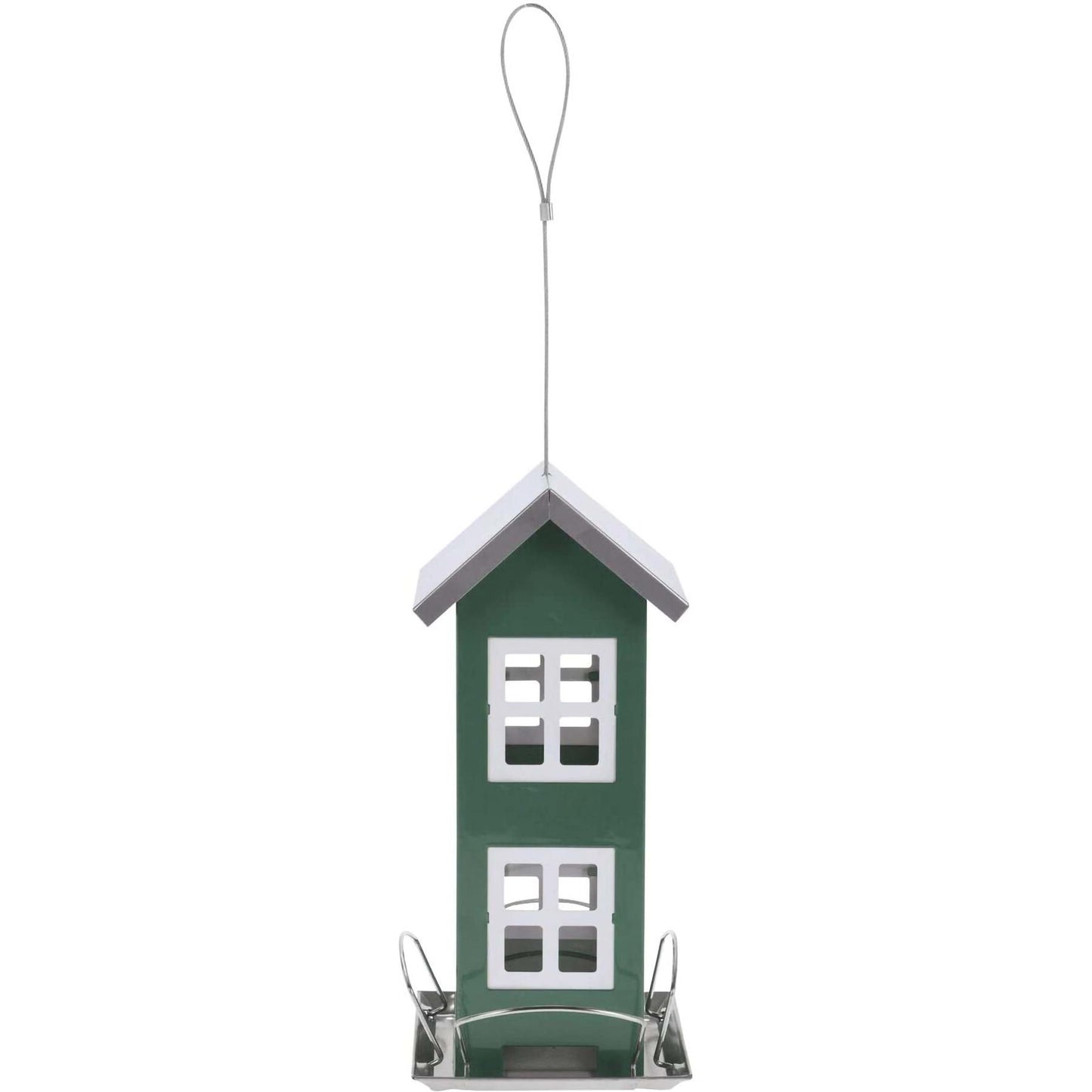 Wild Bird Feeder House Seed Peanut Dispenser Metal Roof