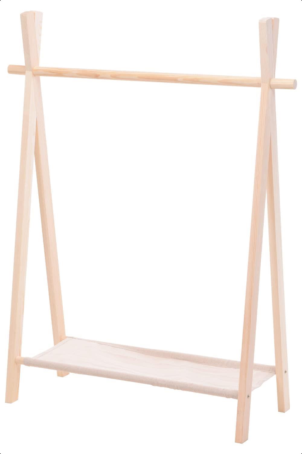 Wooden Children's Clothes Rail Rack Hanging Wardrobe Storage