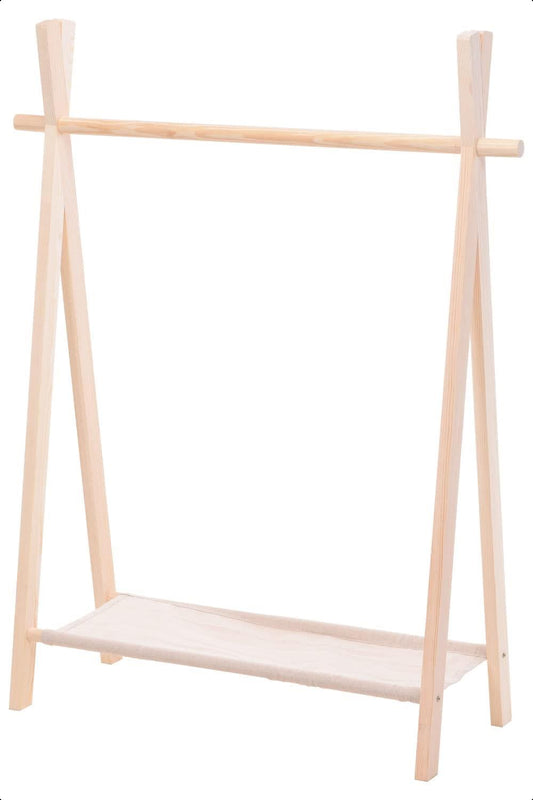 Wooden Children's Clothes Rail Rack Hanging Wardrobe Storage