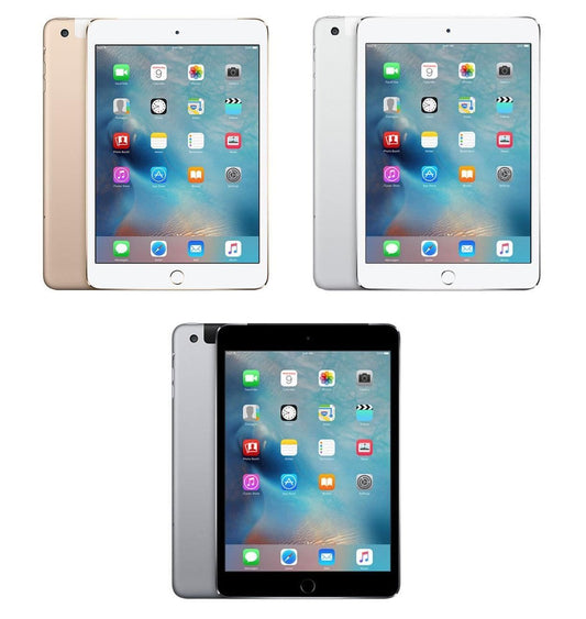 Apple iPad Mini 4 Wi-Fi + 4G Tablet Unlocked 16-32-64-128GB