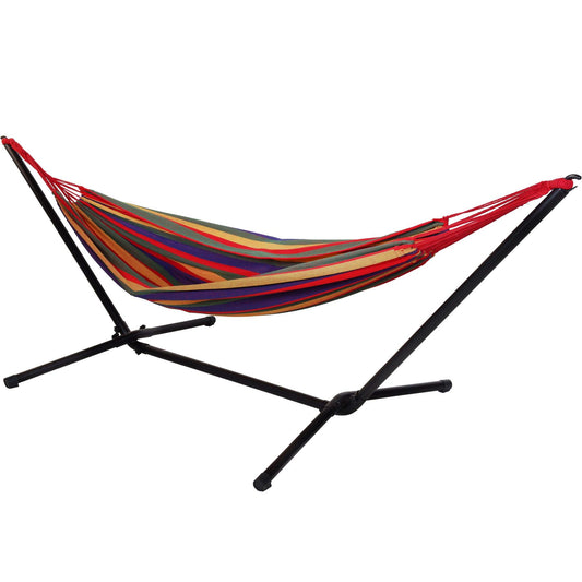 Rainbow Canvas Freestanding Garden Hammock & Stand